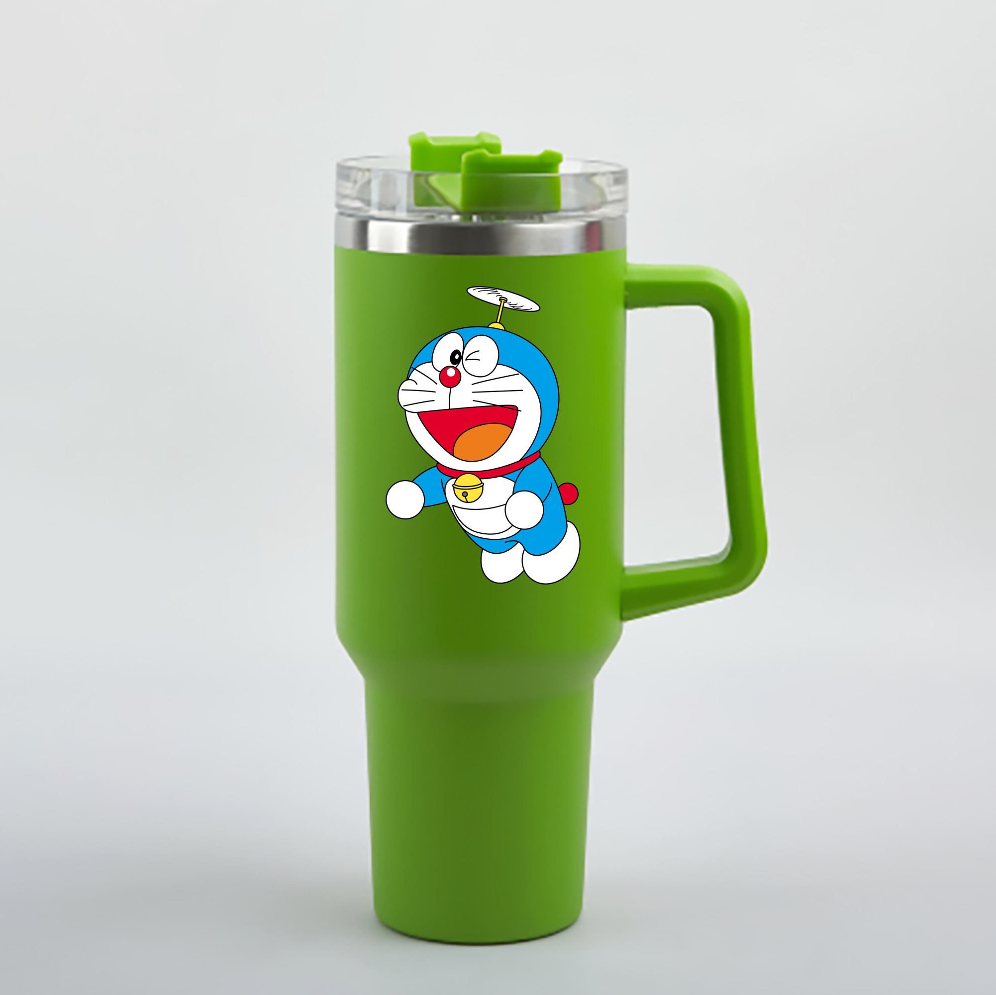 （画像用） ドラえもん Doraemon 1200mL車用タンブラー - クリスタルステッカー（プラスチックストロー付き）